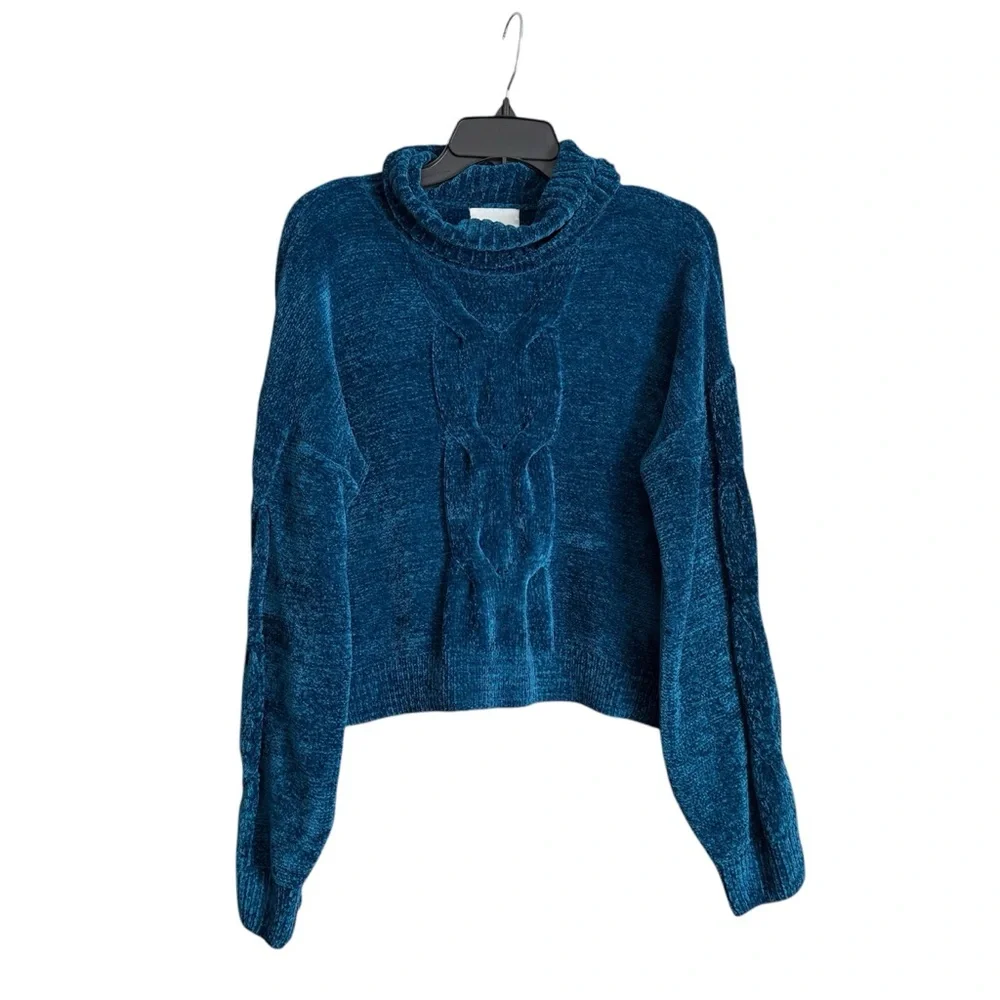 Pink Rose blue cowl neck sweater,‎ size XL